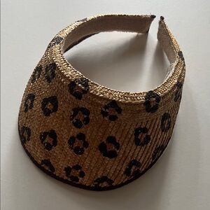 VINTAGE Liz Claiborne Leopard Print Jacksonville Jaguars Rattan Straw Visor 🐆